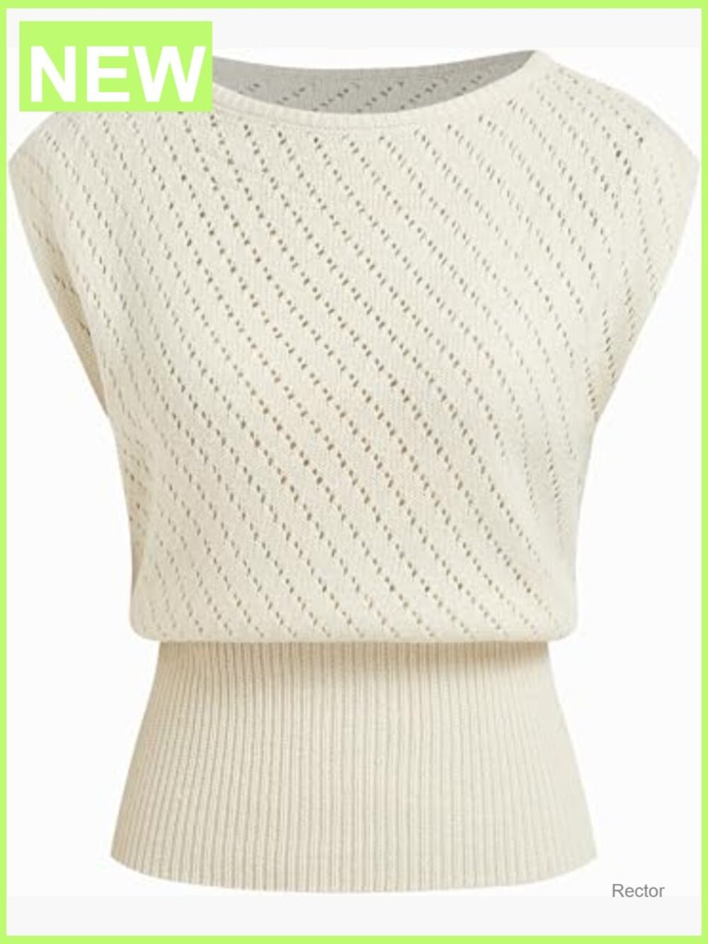 Women's Sleeveless Boat Neck Ribbed Knit Sweater Vest Top - Y2K Going Out Cut